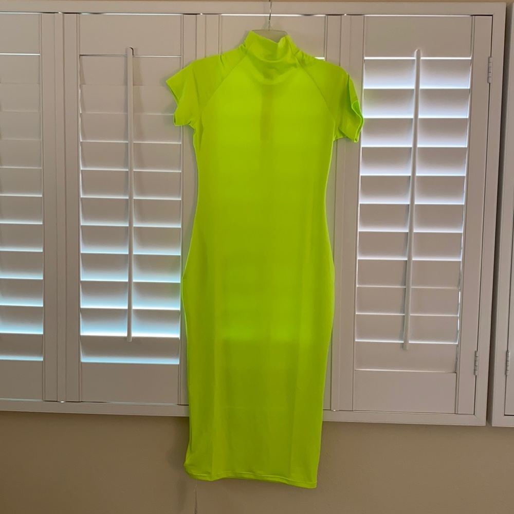 NBW- Neon yellow body con dress